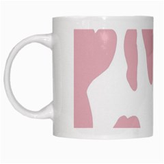 Cow Print, Pink, Design, Pattern, Animal, Baby Pink, Simple, White Mug by nateshop