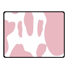 Cow Print, Pink, Design, Pattern, Animal, Baby Pink, Simple, Two Sides Fleece Blanket (small) by nateshop