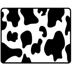 Black And White Cow Print,wallpaper Two Sides Fleece Blanket (medium)