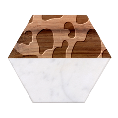 Black And White Cow Print,wallpaper Marble Wood Coaster (hexagon)  by nateshop