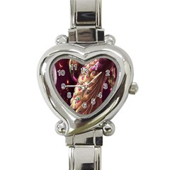 Peacock Dream, Fantasy, Flower, Girly, Peacocks, Pretty Heart Italian Charm Watch by nateshop