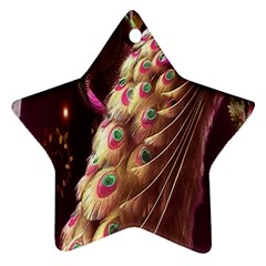 Peacock Dream, Fantasy, Flower, Girly, Peacocks, Pretty Star Ornament (two Sides) by nateshop