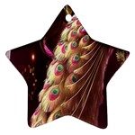 Peacock Dream, Fantasy, Flower, Girly, Peacocks, Pretty Star Ornament (Two Sides) Front