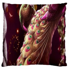 Peacock Dream, Fantasy, Flower, Girly, Peacocks, Pretty Standard Premium Plush Fleece Cushion Case (two Sides) by nateshop