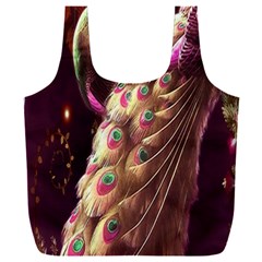 Peacock Dream, Fantasy, Flower, Girly, Peacocks, Pretty Full Print Recycle Bag (xxl) by nateshop