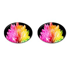 Abstract, Amoled, Back, Flower, Green Love, Orange, Pink, Cufflinks (oval) by nateshop