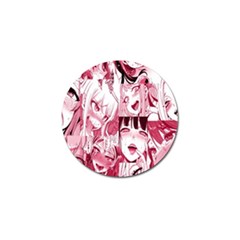 Ahegao Pink, Anime, Girl, Girlface, Girls, Pattern, White, Hd Golf Ball Marker (4 pack)