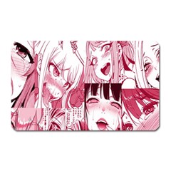Ahegao Pink, Anime, Girl, Girlface, Girls, Pattern, White, Hd Magnet (rectangular) by nateshop