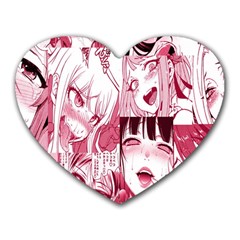 Ahegao Pink, Anime, Girl, Girlface, Girls, Pattern, White, Hd Heart Mousepad by nateshop