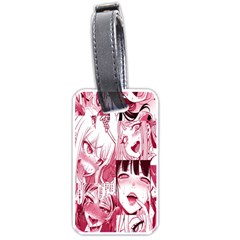 Ahegao Pink, Anime, Girl, Girlface, Girls, Pattern, White, Hd Luggage Tag (one Side) by nateshop