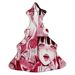 Ahegao Pink, Anime, Girl, Girlface, Girls, Pattern, White, Hd Christmas Tree Ornament (two Sides)