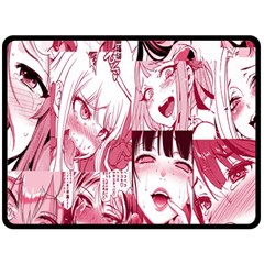 Ahegao Pink, Anime, Girl, Girlface, Girls, Pattern, White, Hd Two Sides Fleece Blanket (Large)