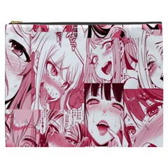 Ahegao Pink, Anime, Girl, Girlface, Girls, Pattern, White, Hd Cosmetic Bag (xxxl) by nateshop