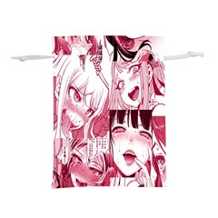 Ahegao Pink, Anime, Girl, Girlface, Girls, Pattern, White, Hd Lightweight Drawstring Pouch (m) by nateshop