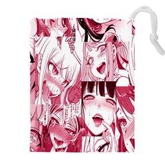 Ahegao Pink, Anime, Girl, Girlface, Girls, Pattern, White, Hd Drawstring Pouch (4xl) by nateshop