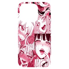 Ahegao Pink, Anime, Girl, Girlface, Girls, Pattern, White, Hd Iphone 14 Pro Black Uv Print Case by nateshop