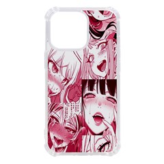 Ahegao Pink, Anime, Girl, Girlface, Girls, Pattern, White, Hd Iphone 13 Pro Tpu Uv Print Case by nateshop