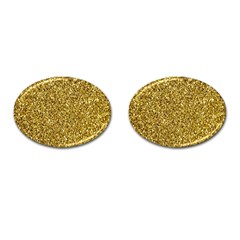 Gold Glittering Background Gold Glitter Texture, Close-up Cufflinks (oval) by nateshop