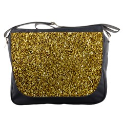Gold Glittering Background Gold Glitter Texture, Close-up Messenger Bag by nateshop