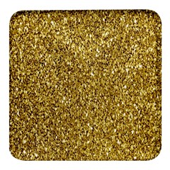 Gold Glittering Background Gold Glitter Texture, Close-up Square Glass Fridge Magnet (4 Pack) by nateshop