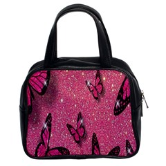 Butterfly, Girl, Pink, Wallpaper Classic Handbag (two Sides) by nateshop