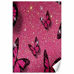 Butterfly, Girl, Pink, Wallpaper Canvas 12  X 18  by nateshop