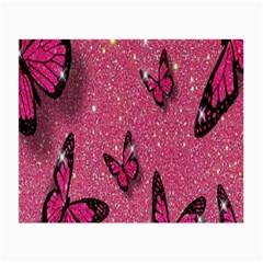 Butterfly, Girl, Pink, Wallpaper Small Glasses Cloth (2 Sides) by nateshop