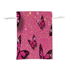 Butterfly, Girl, Pink, Wallpaper Lightweight Drawstring Pouch (l) by nateshop