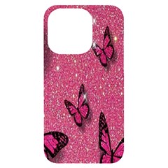 Butterfly, Girl, Pink, Wallpaper Iphone 14 Pro Black Uv Print Case by nateshop