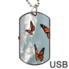 Aesthetic Butterfly , Butterflies, Nature, Dog Tag Usb Flash (one Side) by nateshop