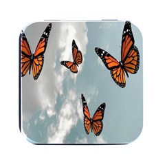 Aesthetic Butterfly , Butterflies, Nature, Square Metal Box (black) by nateshop