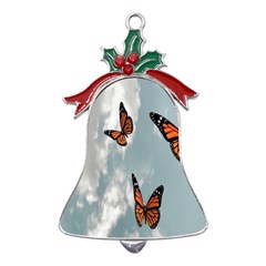 Aesthetic Butterfly , Butterflies, Nature, Metal Holly Leaf Bell Ornament by nateshop