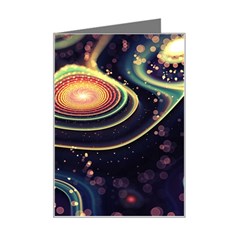 Psychedelic Trippy Abstract 3d Digital Art Mini Greeting Card by Bedest