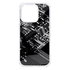 Black And Gray Circuit Board Computer Microchip Digital Art Iphone 14 Pro Tpu Uv Print Case by Bedest