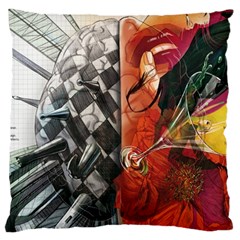 Left And Right Brain Illustration Splitting Abstract Anatomy Large Cushion Case (one Side) by Bedest