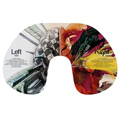 Left And Right Brain Illustration Splitting Abstract Anatomy Travel Neck Pillow by Bedest