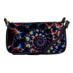 Psychedelic Colorful Abstract Trippy Fractal Shoulder Clutch Bag by Bedest