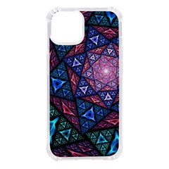 Purple Psychedelic Art Pattern Mosaic Design Fractal Art Iphone 14 Tpu Uv Print Case by Bedest