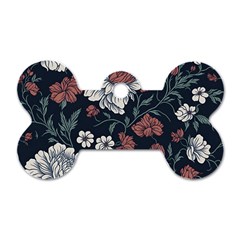 Flower Pattern Dog Tag Bone (two Sides) by Bedest