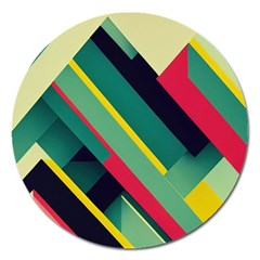 Abstract Geometric Design Pattern Magnet 5  (round)