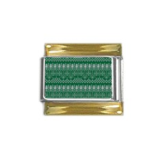 Christmas Knit Digital Gold Trim Italian Charm (9mm) by Mariart