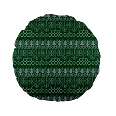 Christmas Knit Digital Standard 15  Premium Flano Round Cushions by Mariart