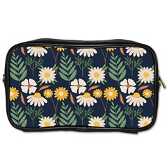 Flower Grey Pattern Floral Toiletries Bag (one Side)