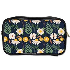 Flower Grey Pattern Floral Toiletries Bag (two Sides) by Dutashop