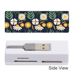 Flower Grey Pattern Floral Memory Card Reader (stick)