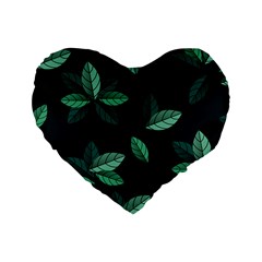 Foliage Standard 16  Premium Heart Shape Cushions by HermanTelo