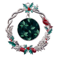 Foliage Metal X mas Wreath Holly Leaf Ornament