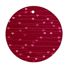 Hearts Valentine Love Background Round Ornament (two Sides) by Proyonanggan