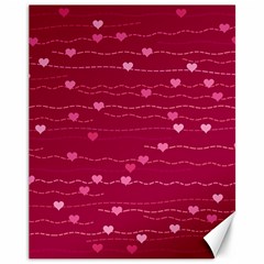 Hearts Valentine Love Background Canvas 11  X 14  by Proyonanggan