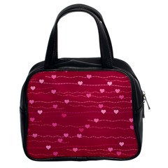 Hearts Valentine Love Background Classic Handbag (two Sides) by Proyonanggan